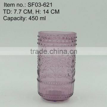 press glass drinkingware/Wine goblet,Hiball,DOF, ice-cream cup,pitcher inLime color with sunflower embossed patern