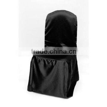 Black satin banquet chair cover for wedding