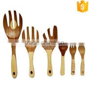 Natural color bamboo spoon and fork set