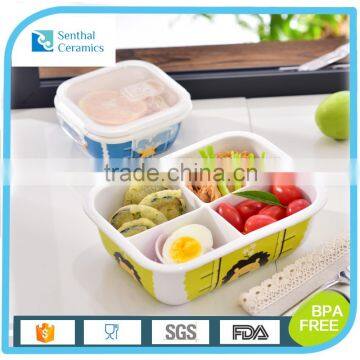 2016 new 4 compartment ceramic lunch box