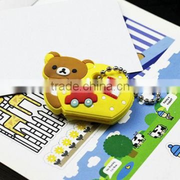 Cute Yellow Bear Design Silicone Key Chain