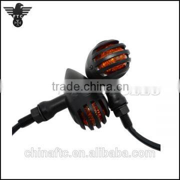 Motorcycle Custom Vintage Aluminum grilled Turn signals, indicator,LED Turn light For Harley