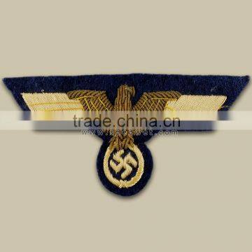 Fine kreigsmarine officers breast eagle wing embroidery badge