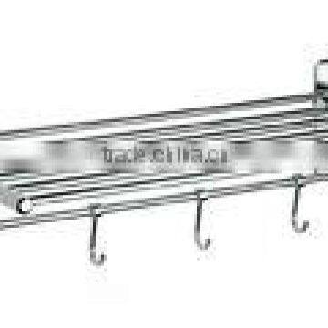 Collapsible wall mounted towel racks with hooks, towel shelf with hooks 11313