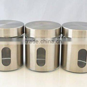 3PC GLASS SPICE JAR SET