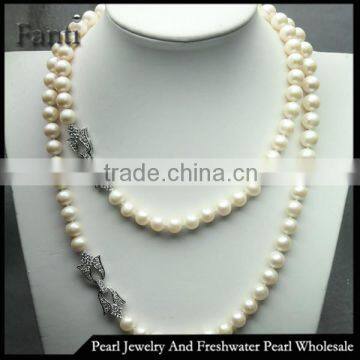 Sweater pearl necklace 8-9mm AA+ long natural pearl necklace