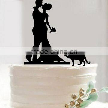Silhouette Bride and Groom Mr & Mrs Wedding Acrylic Cake Topper Anniversary photo-2