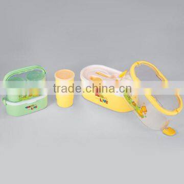 The handle set plastic lunch box for kids