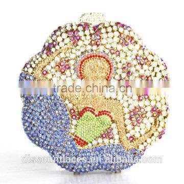 Sweet women stone party clutch bags wedding rhinestone crystal ladies clutch bags