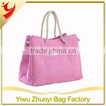 Fashion Cotton Jute Handbag, Linen Lady Bag Wholesale