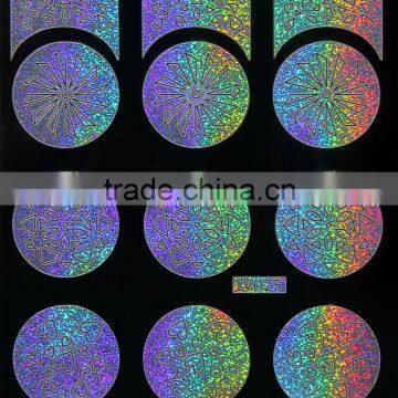 Round Shape Silver Laser Nail Vinyl Stencil photo-5