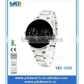 stainless steel band two time watch watches men