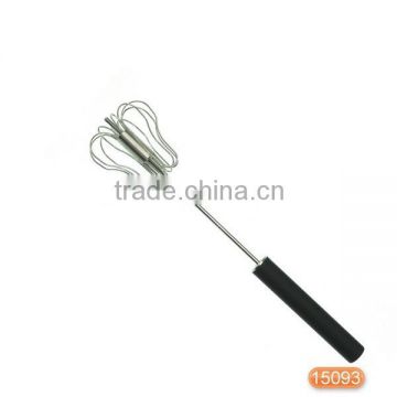 Egg Whisk with black Handle Stainless Steel Egg Beater