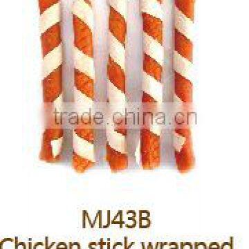 pet food chicken stick wrapped by pollock strip for dog treat dog snack