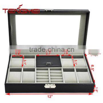 Leather Jewelry Box Watch Organizer, Watch Box With Jewelry Display photo-2