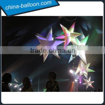 PVC led inflatable star balloon inflatable led hanging star for club decoration