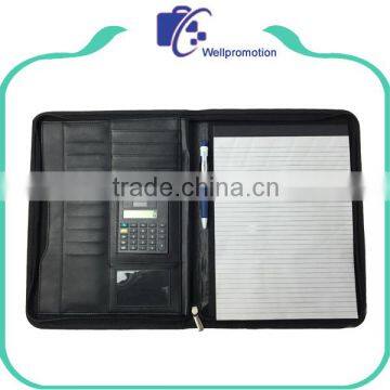 Custom Handmade pu Leather a4 Size File Holder With Calculator photo-2