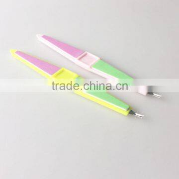 Free sample new style disposable custom printed 4 sides nail polish buffer with metal cuticle trimmer