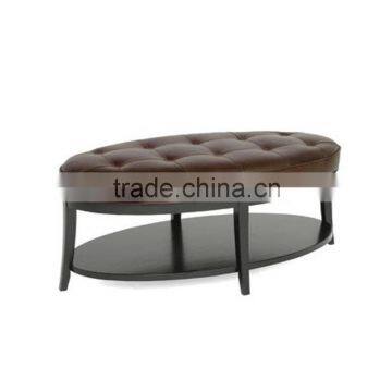Storage ottoman brown leather ottoman pouf YO7013