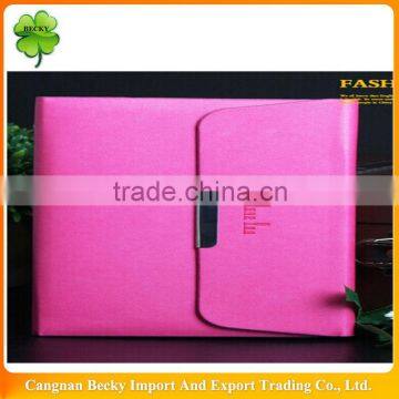 Wenzhou longgang A5 colorful magnetic spiral portfolio manager leather notepad with logo embossed on cover