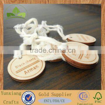 laser carved logo wooden garment tags jeans hanging tag