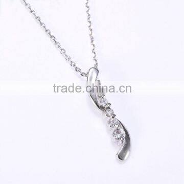 Fashion 925 Sterling Silver White CZ Necklace