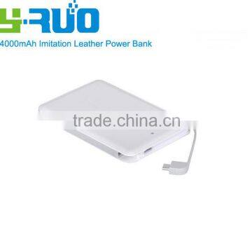 Mobile Power Bank Portable Charger with Built-in USB Charging Cable for Smartphones and Tablets