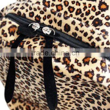 Fashion New Free Shipping European and American Style Women Backpacks Lovely Beard Vintage Leopard Bag PU Leather Backpack