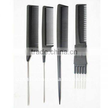 professional carbon cutting comb metal tail comb set