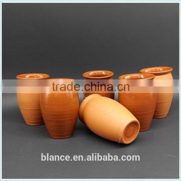 Matt finish outside clay mug custom design tall terracotta cup