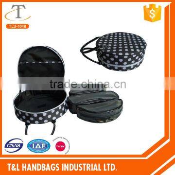 Spoted Satin Fabric Cosmetic Case