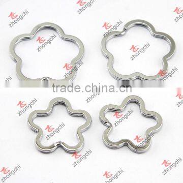 Silver Plain Flower Key Ring Holder for Key Charms (KR15121429)