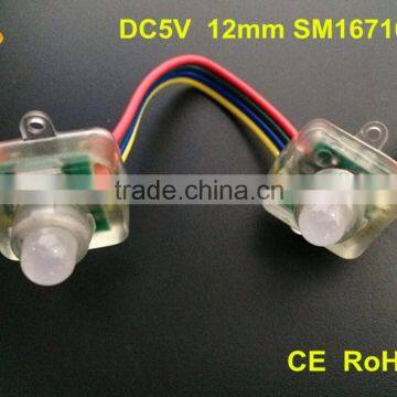 rgb color 12mm led pixel string DC5V led string light
