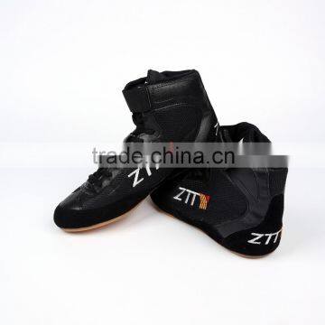 hot new products for 2016 custom logo leather lo-top Men's Wrestling High-Top Cross Training Shoes