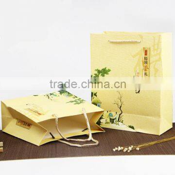 Luxury take away white kraft paper bag food packaging paper bag