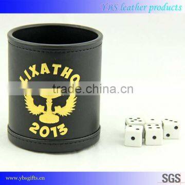 Cheap Printing Leather Dice Cup for Promotional Gifts