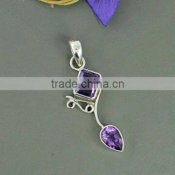 falak gems Amethyst Gemstone Pendant, Silver Bezel Set pendants