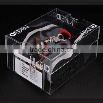 High grade custom clear acrylic shoe display case, acrylic shoe box, acrylic shoe display box wholesale