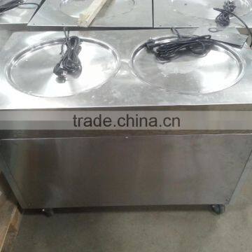 Factory Made Ice Cream Roll Frying Two / Double Pans Maker 110v 220v50/60hz photo-3