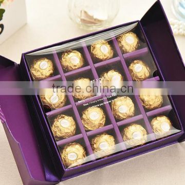 good quality purple 16 insert cup paper chocolate box