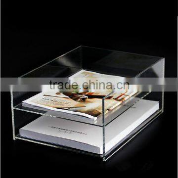 Promotional clear acrylic document storage box acrylic document holder