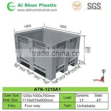 600L Bulk plastic steel pallet basket container