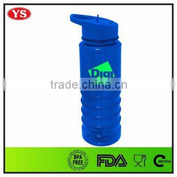Customized Printing Logo Plastic Sports Drinking Bottle With Straw 750 ml