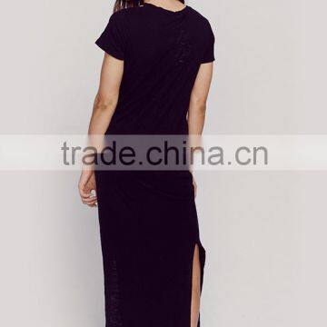Women's Round Neck Short Sleeve Summer Maxi Dress photo-6