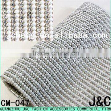 pearl and rhinestone mesh