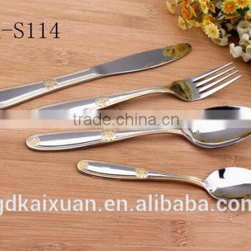 Gold Plated Knife Fork Spoon Set