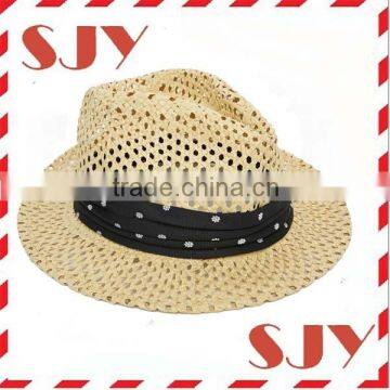 cheap plain wholesale paper straw material bulk folding cowboy hat