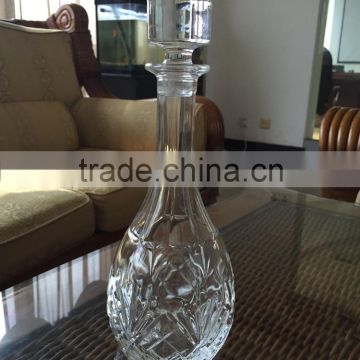 Beautiful Crystal Whiskey Wine Decanter Glass Bottle With Glass Topper