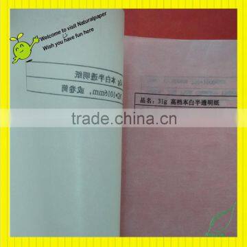 Food grade bleached/unbleached glassine paper