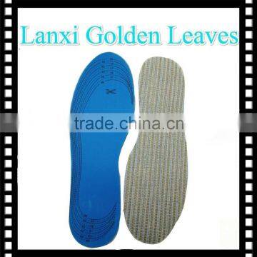 3mm thick blue latex shoe insole cotton hemp Breathe Insoles